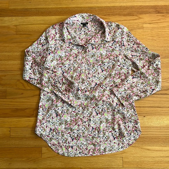 Ann Taylor Speckled Long Sleeve Blouse - Picture 2 of 7